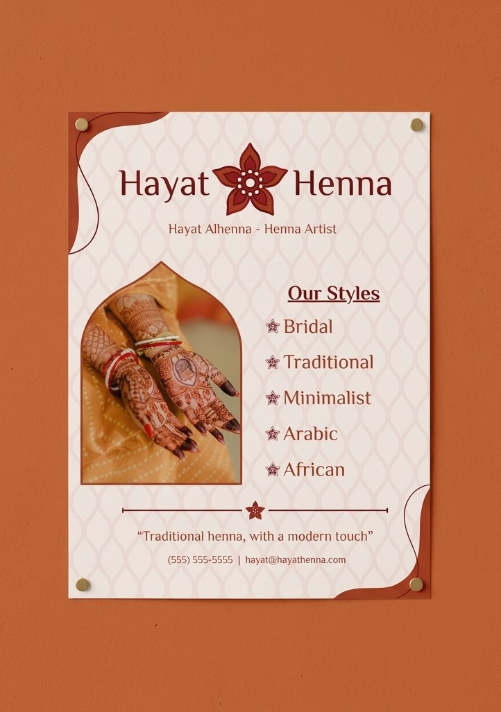 Hayat Henna flyer mockup
